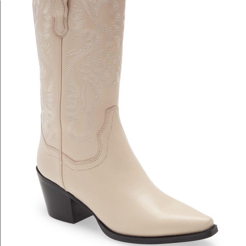 Jeffrey Campbell Cream Western Heeled Boots